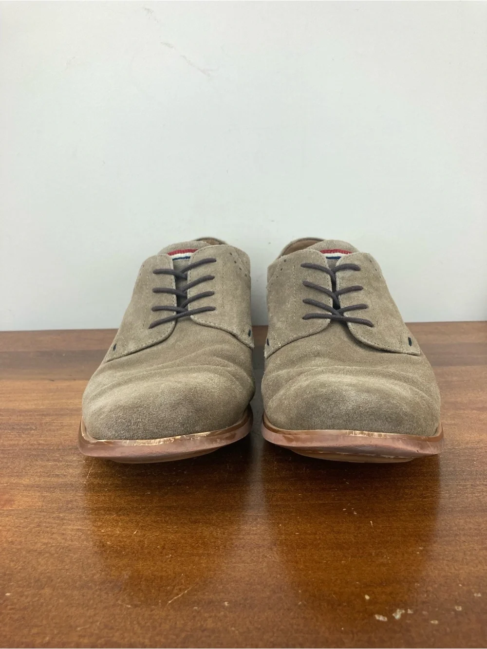 Fairlane Suede Derby Dress Shoes Taupe Lace Up Men’s Size 11.